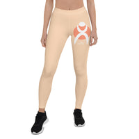 Thumbnail for OOTO - GLYPHIC EN WHITE OVER LT. PEACH CIRCLE - Leggings - 1 COLOR -