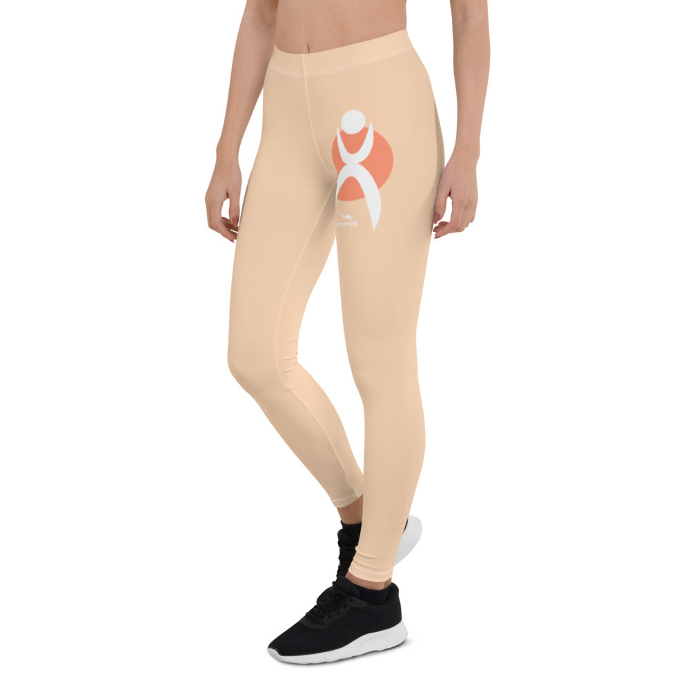 OOTO - GLYPHIC EN WHITE OVER LT. PEACH CIRCLE - Leggings - 1 COLOR -