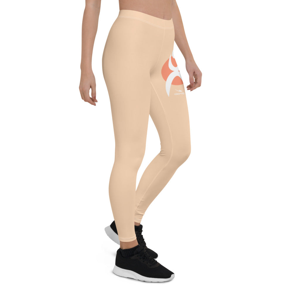 OOTO - GLYPHIC EN WHITE OVER LT. PEACH CIRCLE - Leggings - 1 COLOR -