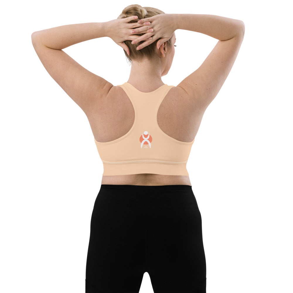 OOTO - GLYPHIC EN WHITE OVER LT. PEACH CIRCLE - Longline sports bra - 1 COLOR -