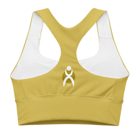 Thumbnail for OOTO - GLYPHIC EN WHITE - olive gold - Longline sports bra - 1 COLOR -