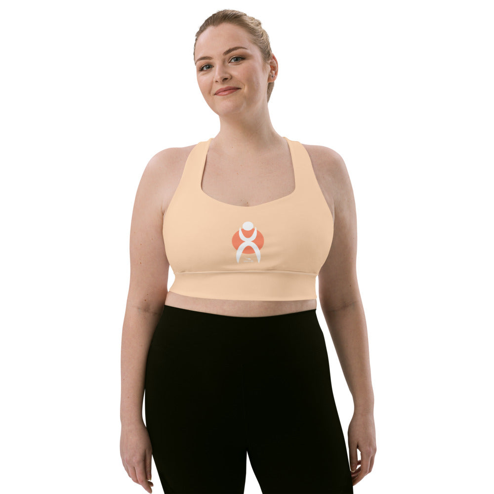 OOTO - GLYPHIC EN WHITE OVER LT. PEACH CIRCLE - Longline sports bra - 1 COLOR -