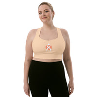 Thumbnail for OOTO - GLYPHIC EN WHITE OVER LT. PEACH CIRCLE - Longline sports bra - 1 COLOR -