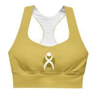 Thumbnail for OOTO - GLYPHIC EN WHITE - olive gold - Longline sports bra - 1 COLOR -