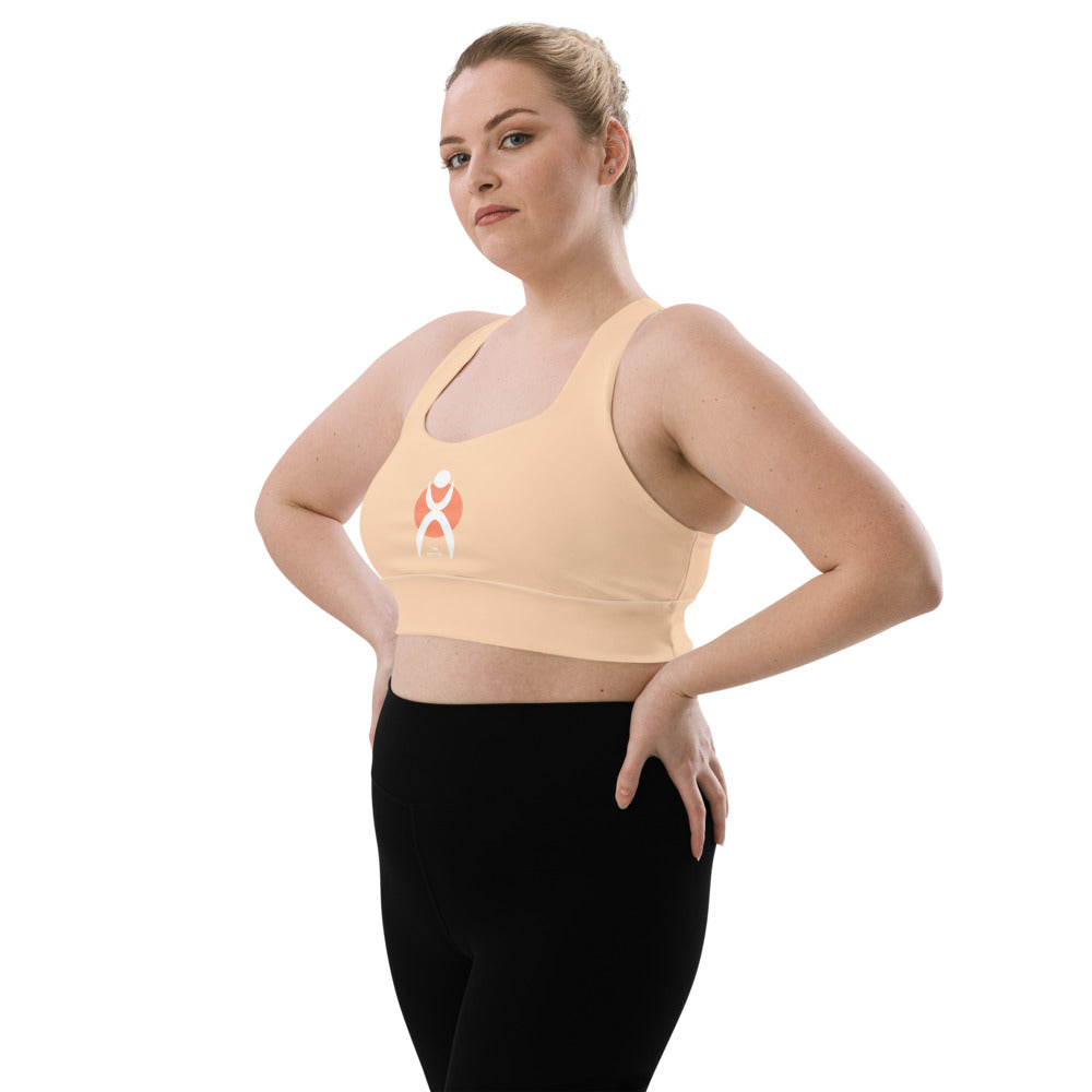 OOTO - GLYPHIC EN WHITE OVER LT. PEACH CIRCLE - Longline sports bra - 1 COLOR -