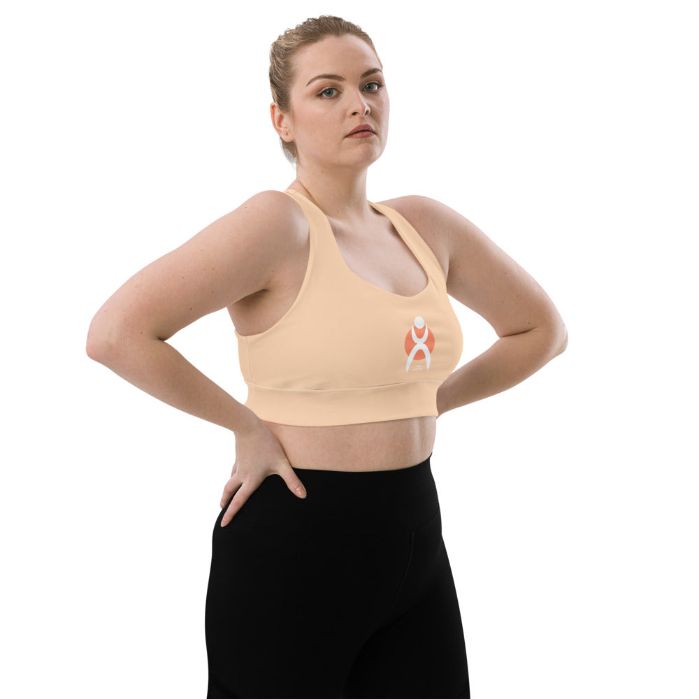 OOTO - GLYPHIC EN WHITE OVER LT. PEACH CIRCLE - Longline sports bra - 1 COLOR -