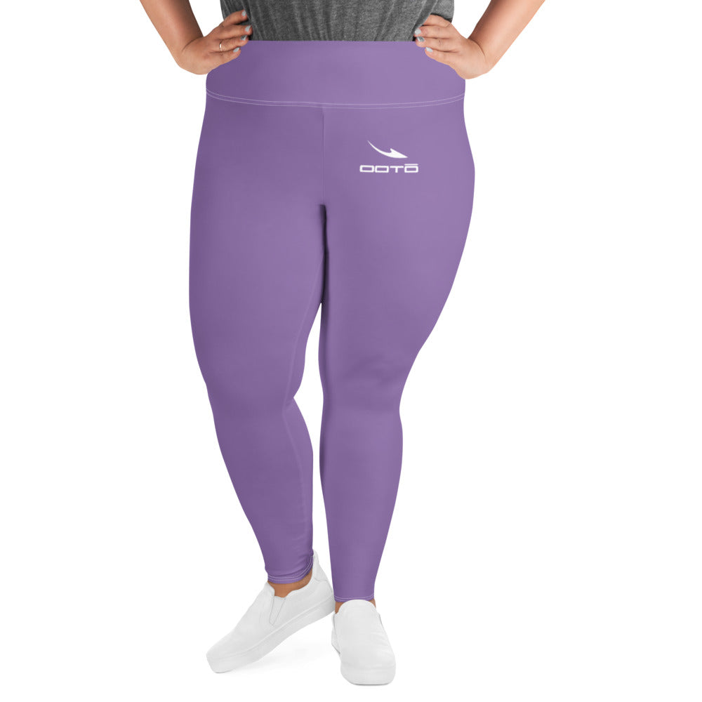 OOTO - DASH EN WHITE ON LAVENDER - Plus Size Leggings - 1 COLOR -