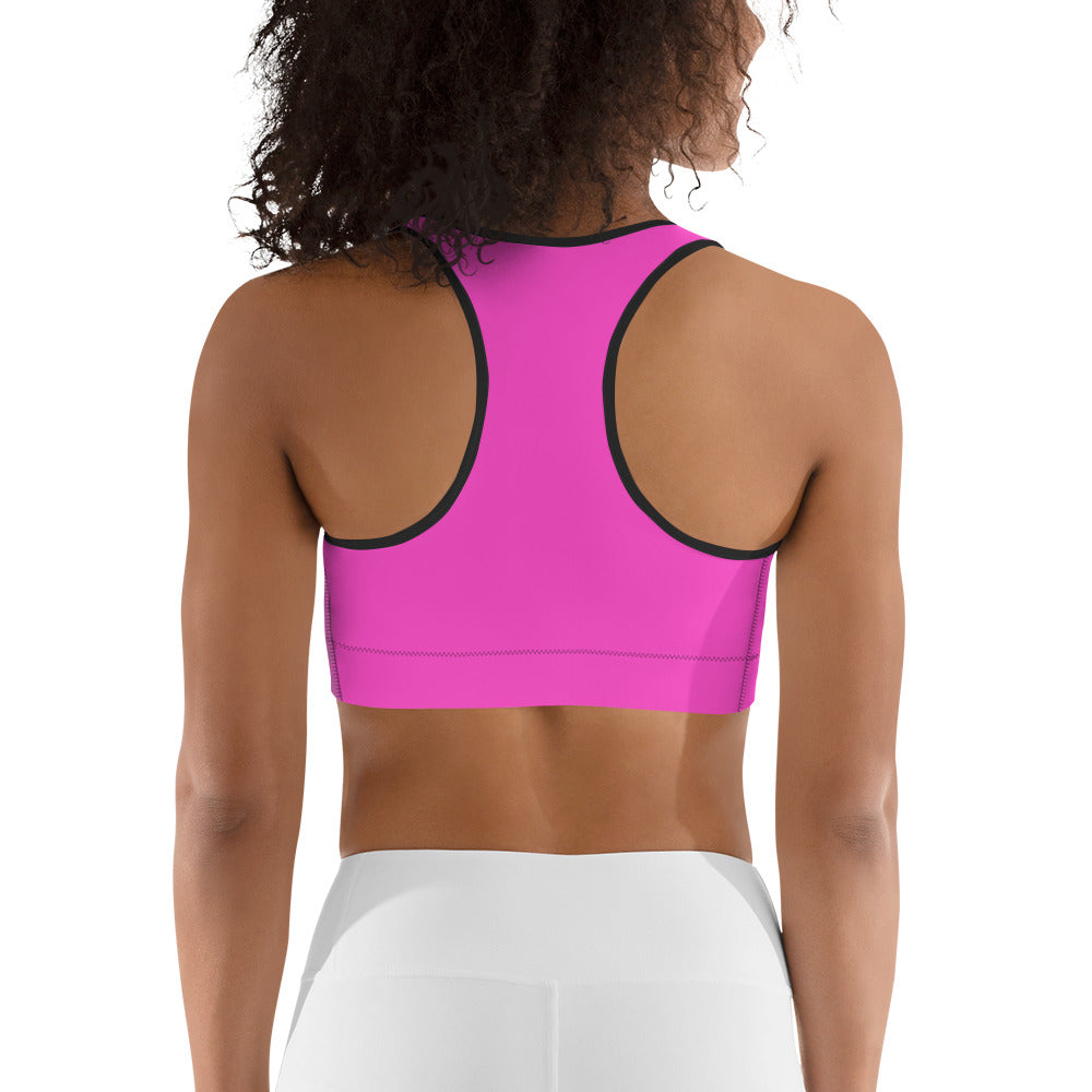 OOTO - GLYPHIC EN BLACK - neon pink - black trim - Sports bra - 1 COLOR -