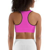 Thumbnail for OOTO - GLYPHIC EN BLACK - neon pink - black trim - Sports bra - 1 COLOR -