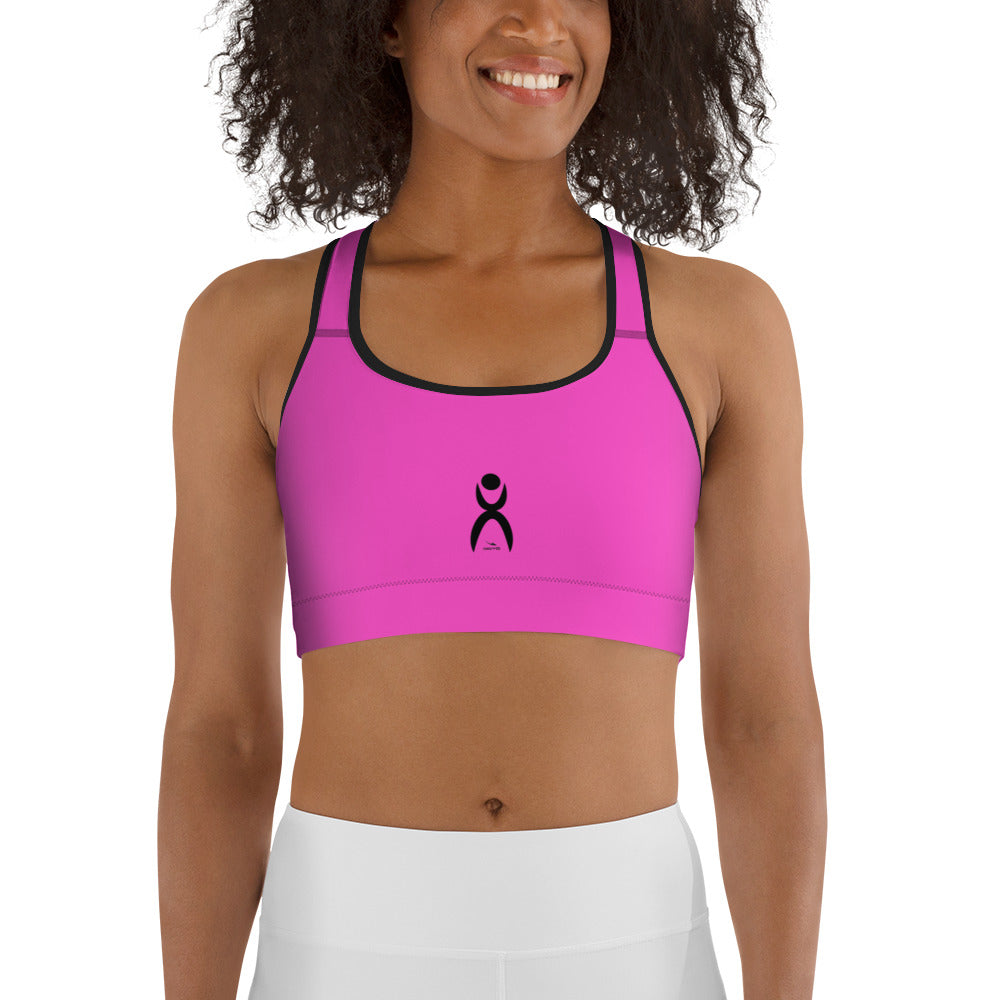 OOTO - GLYPHIC EN BLACK - neon pink - black trim - Sports bra - 1 COLOR -