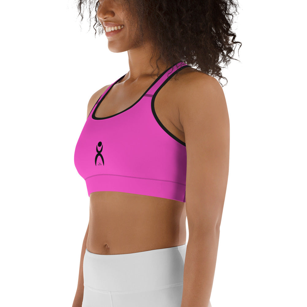 OOTO - GLYPHIC EN BLACK - neon pink - black trim - Sports bra - 1 COLOR -