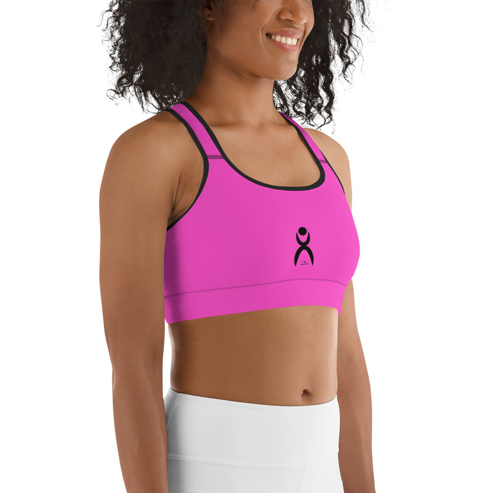 OOTO - GLYPHIC EN BLACK - neon pink - black trim - Sports bra - 1 COLOR -