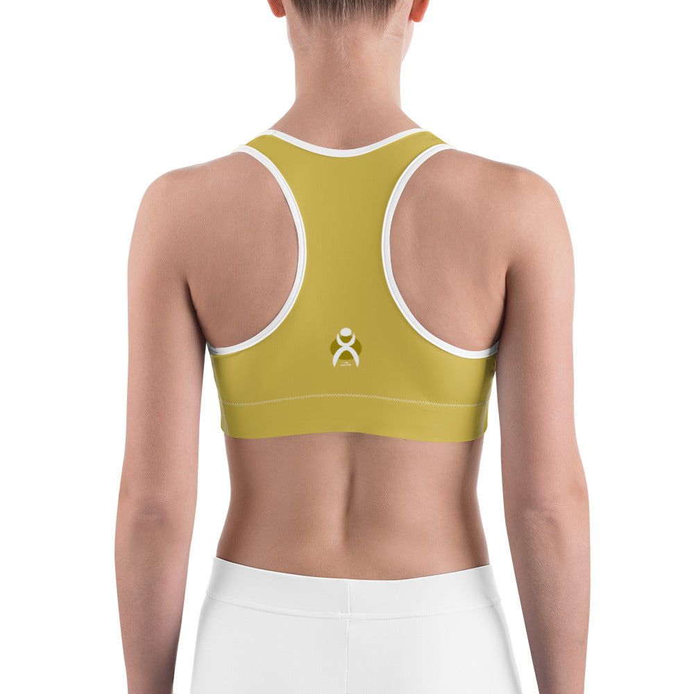 OOTO - GLYPHIC EN WHITE - olive gold - Sports bra - 1 COLOR -