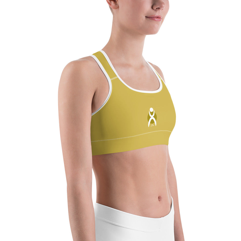 OOTO - GLYPHIC EN WHITE - olive gold - Sports bra - 1 COLOR -