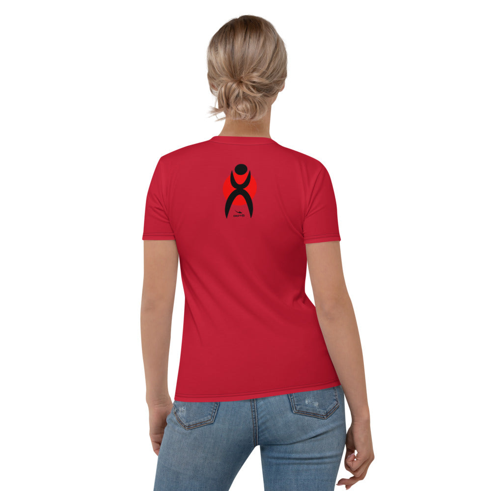 GLYPHIC EN BLACK OVER RED - Women's T-shirt - 1 COLOR -