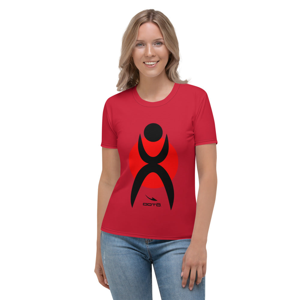 GLYPHIC EN BLACK OVER RED - Women's T-shirt - 1 COLOR -