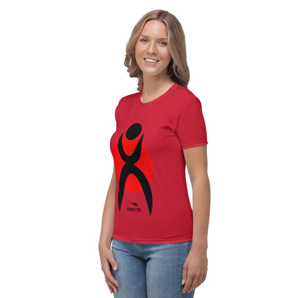 GLYPHIC EN BLACK OVER RED - Women's T-shirt - 1 COLOR -