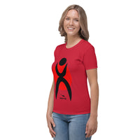 Thumbnail for GLYPHIC EN BLACK OVER RED - Women's T-shirt - 1 COLOR -