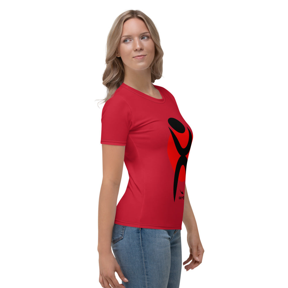 GLYPHIC EN BLACK OVER RED - Women's T-shirt - 1 COLOR -