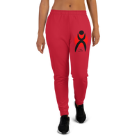 Thumbnail for OOTO - GLYPHIC EN BLACK OVER RED - Women's Joggers - 1 COLOR -