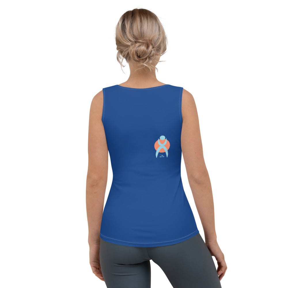 OOTO - GLYPHIC EN POWDER BLUE OVER LIGHT PEACH CIRCLE - Tank Top - 1 COLOR -