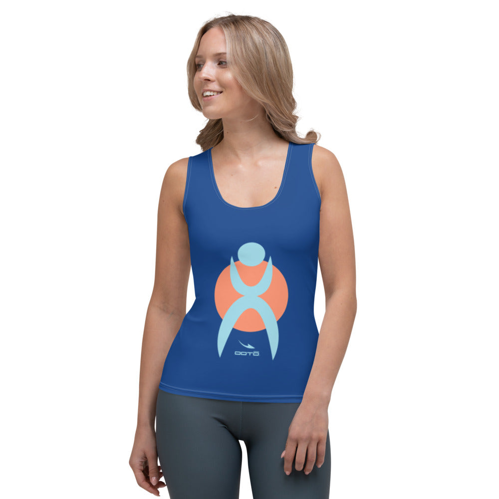 OOTO - GLYPHIC EN POWDER BLUE OVER LIGHT PEACH CIRCLE - Tank Top - 1 COLOR -