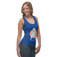 Thumbnail for OOTO - GLYPHIC EN POWDER BLUE OVER LIGHT PEACH CIRCLE - Tank Top - 1 COLOR -