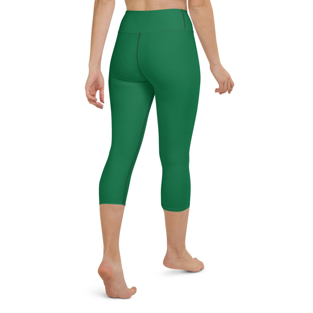 OOTO - GLYPHIC EN WHITE OVER LIME CIRCLE - Yoga Capri Leggings - 1 COLOR -