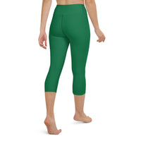 Thumbnail for OOTO - GLYPHIC EN WHITE OVER LIME CIRCLE - Yoga Capri Leggings - 1 COLOR -