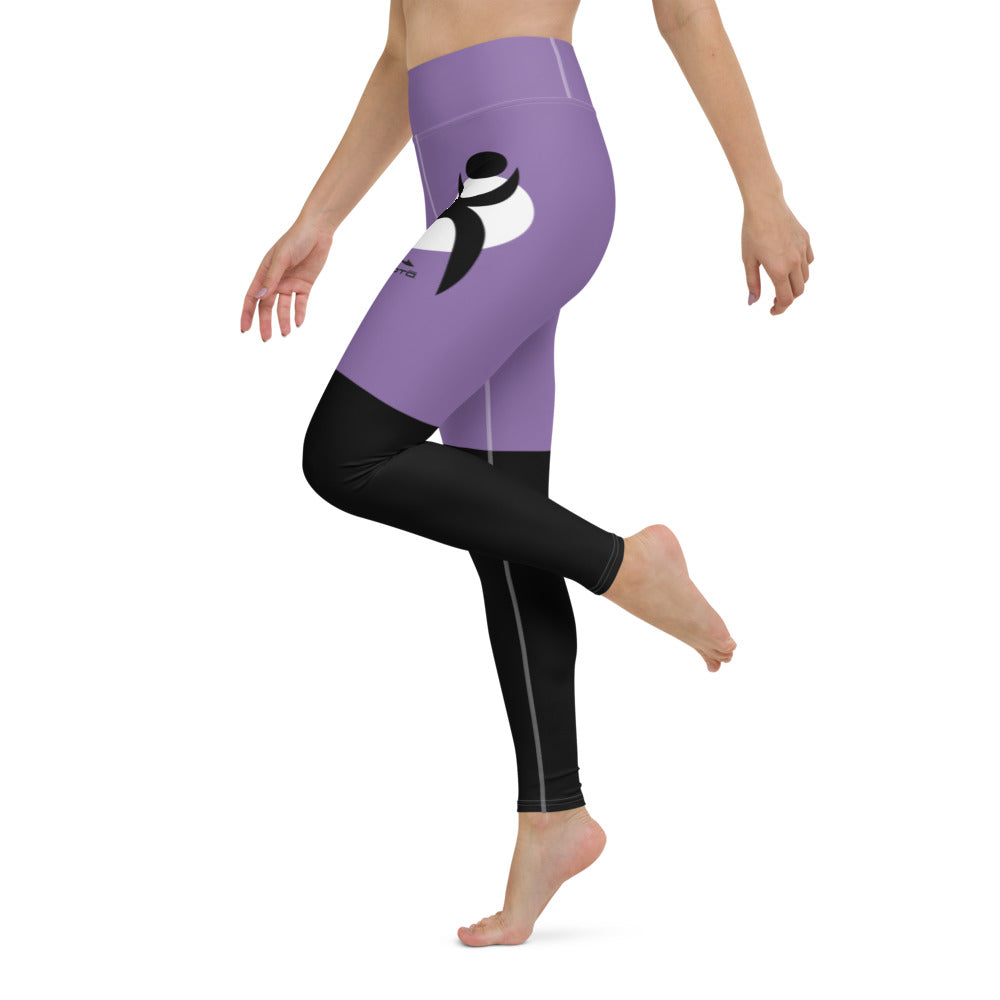 GLYPHIC EN BLACK OVER WHITE CIRCLE - Yoga Leggings - 1 COLOR -