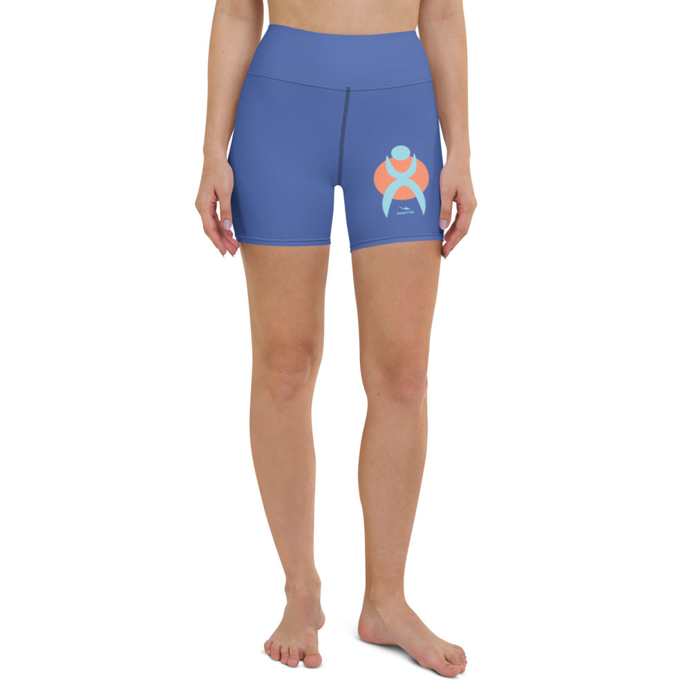 OOTO - GLYPHIC EN POWDER BLUE OVER LIGHT PEACH CIRCLE - Yoga Shorts - 1 COLOR -