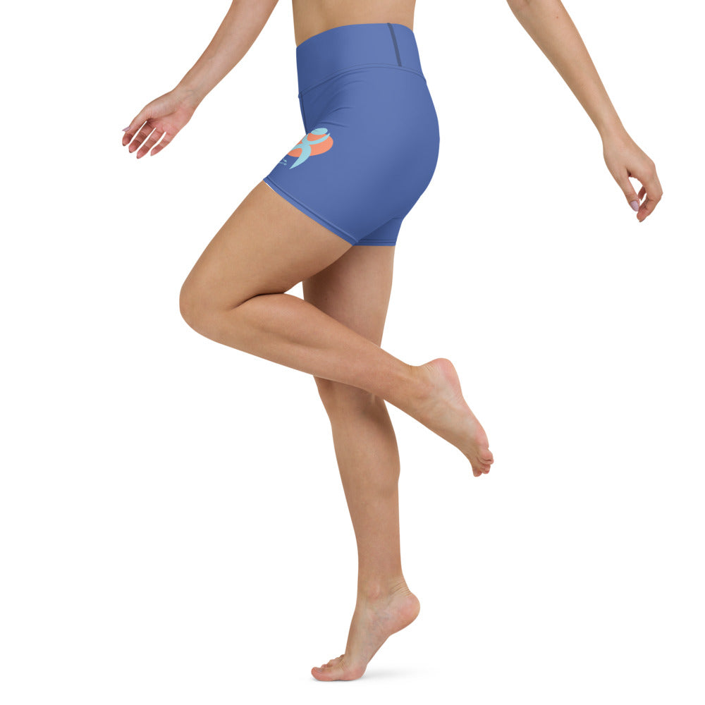 OOTO - GLYPHIC EN POWDER BLUE OVER LIGHT PEACH CIRCLE - Yoga Shorts - 1 COLOR -