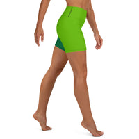 Thumbnail for OOTO - GLYPHIC EN BLACK - 2 tone green Yoga Shorts - 1 COLOR -