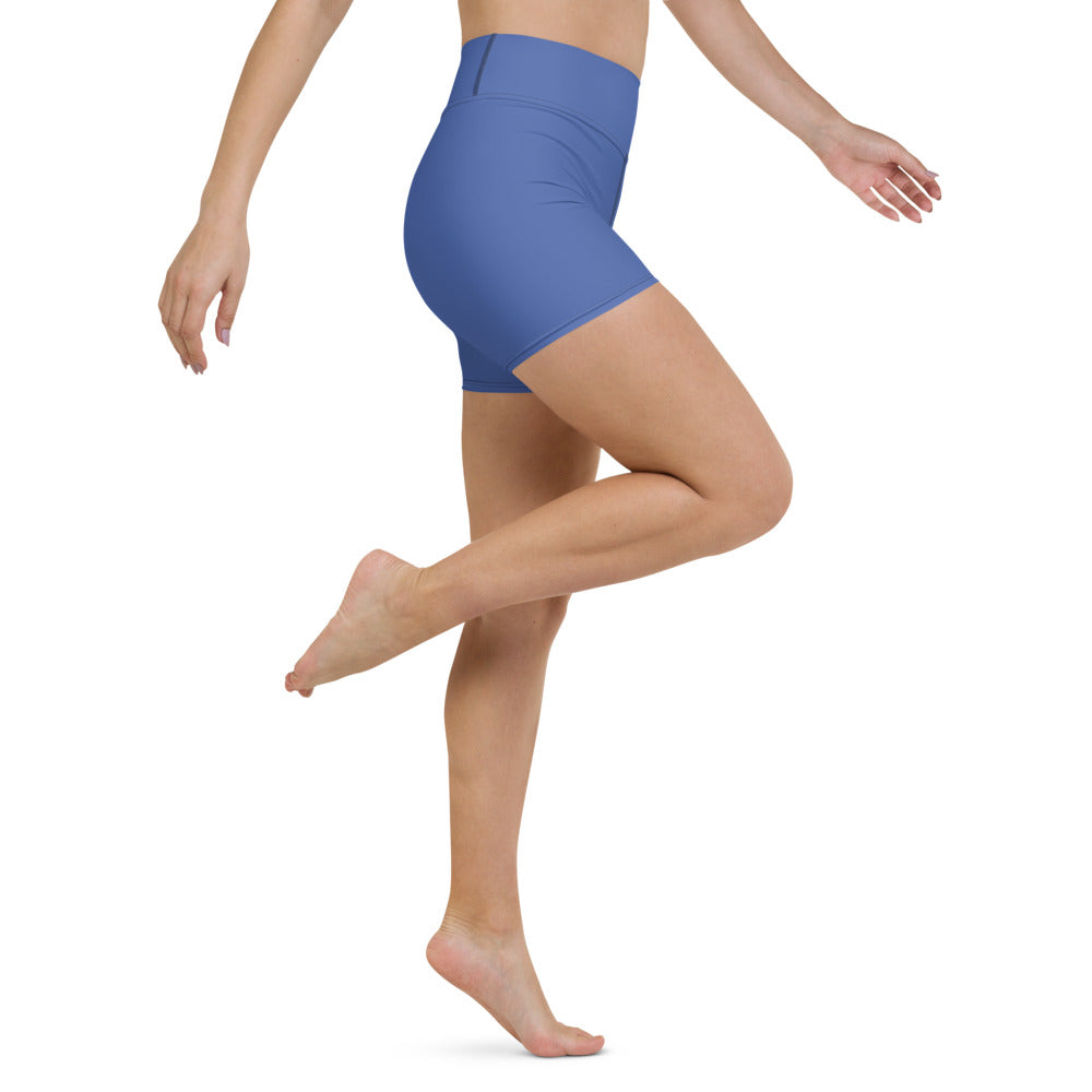 OOTO - GLYPHIC EN POWDER BLUE OVER LIGHT PEACH CIRCLE - Yoga Shorts - 1 COLOR -