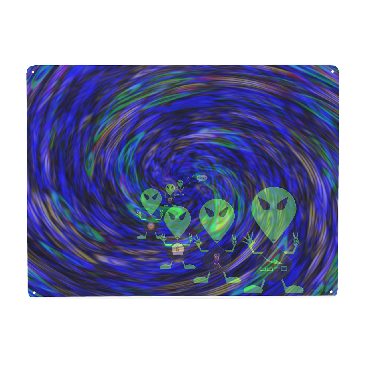 OOTO - ALIEN INVASION EN PLASMATIC STORM - HC_C77 Steel Metal Art Decor 12x16in (Horizontal) -