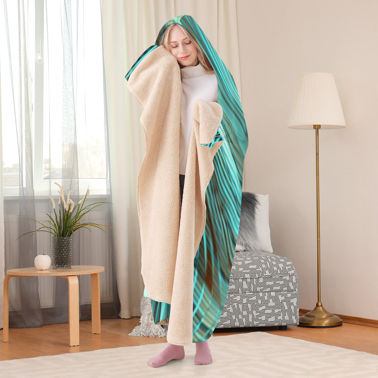 OOTO - GREEN REALITY AQUATIC PHASE - SF_F15 Hooded Blanket - 1 COLOR -