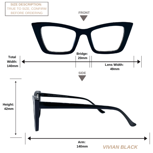 Vivian | Black | Blue Light Blocking Glasses - 1 COLOR -