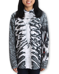 Thumbnail for Mouthman - SKELETON in GREY Hoodie Sport Shirt by MOUTHMAN® - ADULT SIZES AVAILABLE! - 13 SIZES -