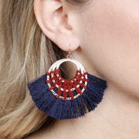 Thumbnail for Riah Fashion - Classic Fan Tassel Earrings - 7 COLORS -