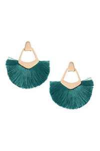 Thumbnail for Riah fashion - Fan Tassel Post Dangle Earrings - 15 COLORS -