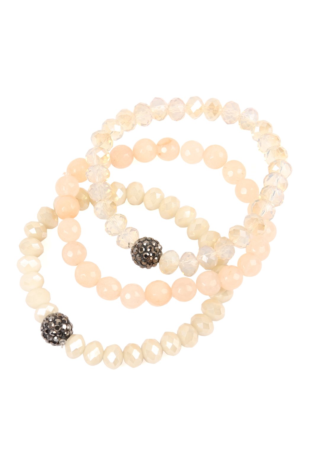 Glass and Natural Stone Bracelet Set - 9 COLORS -