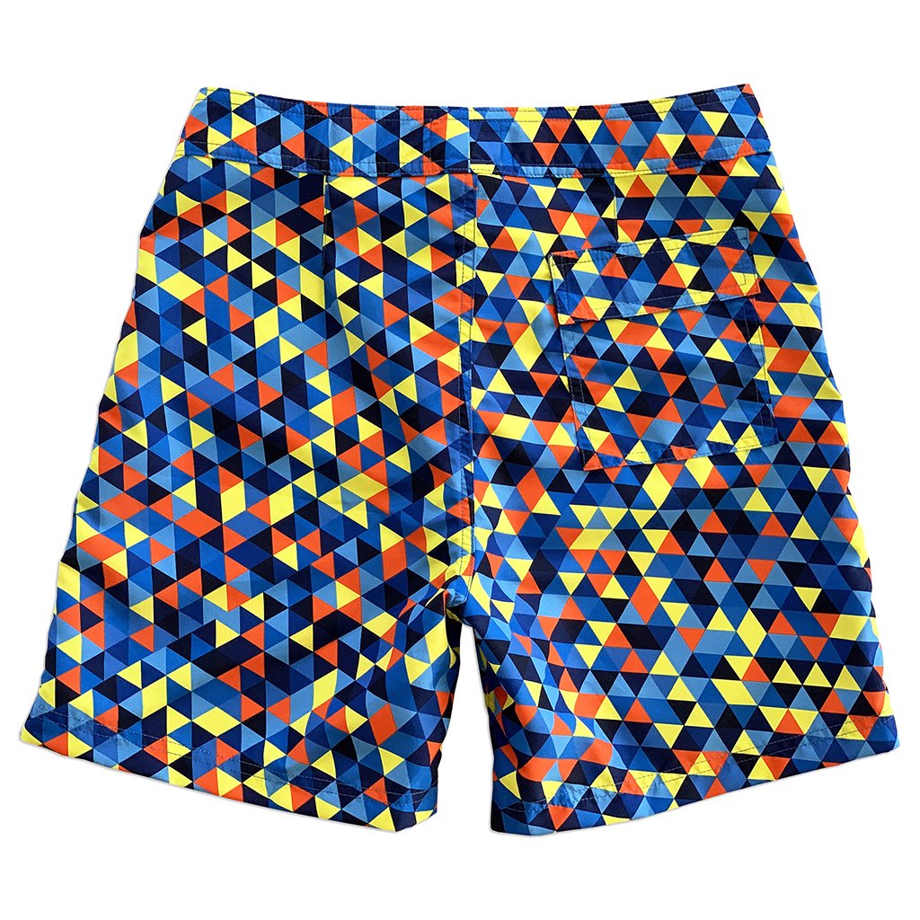 La Palma Eco-Beachwear Surf Geometric Blue 17" Boardshorts - 1 COLOR -