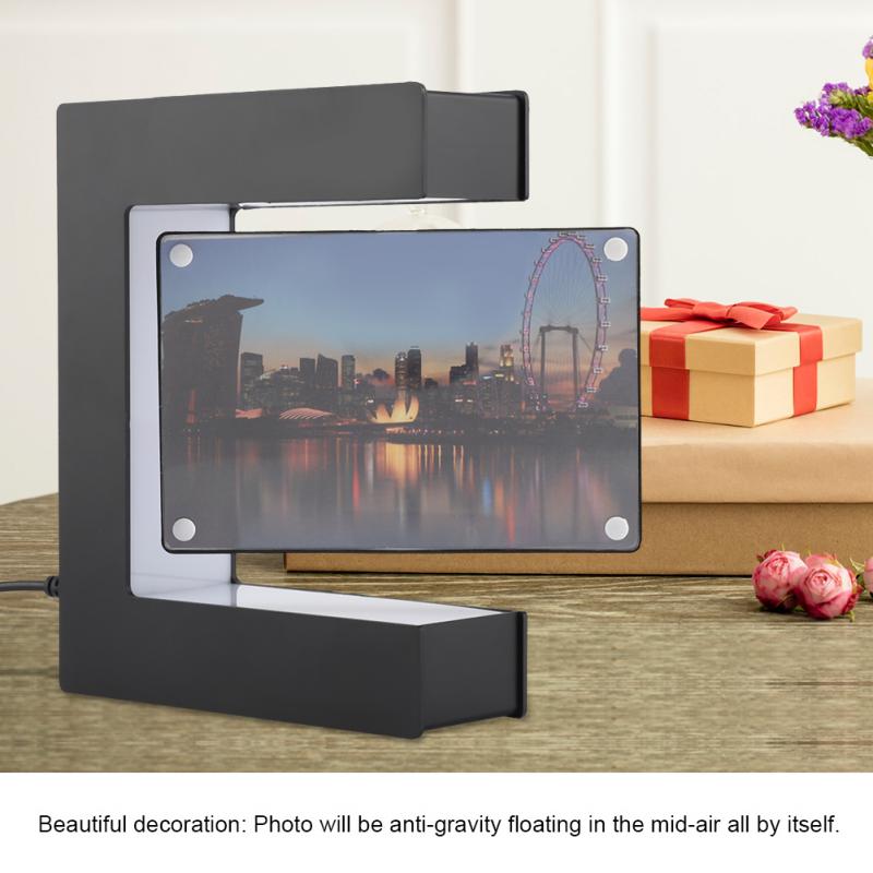 Electronic Magnetic Levitation Floating Photo Frame With LED Lights  - [29 DAY DELIVERY] -