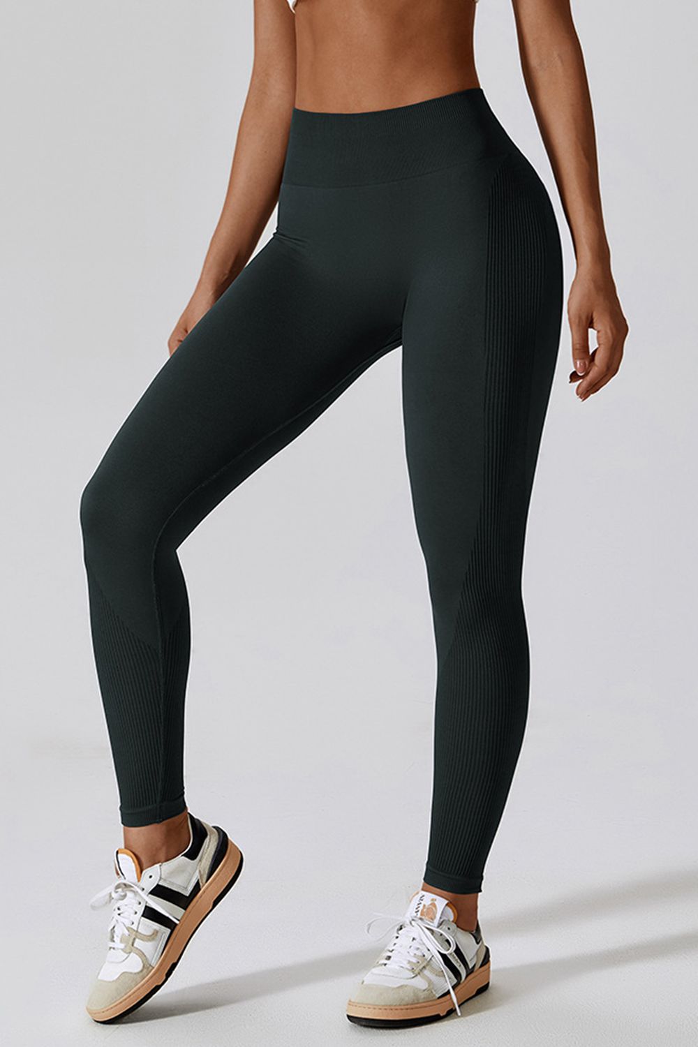 Wide Waistband Slim Fit Long Sports Leggings - T - 6 COLORS -