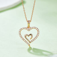 Thumbnail for Moissanite 925 Sterling Silver Heart Pendant Necklace