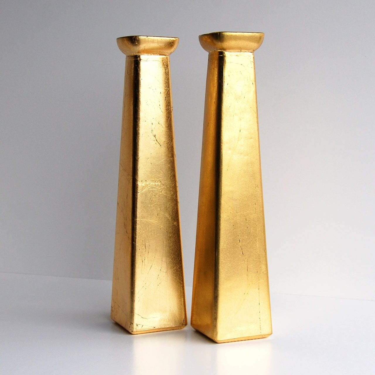 GILT - Set/2 11" Bud Vases -