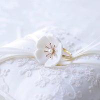 Thumbnail for Snow-White Porcelain Plum Blossom Ring -