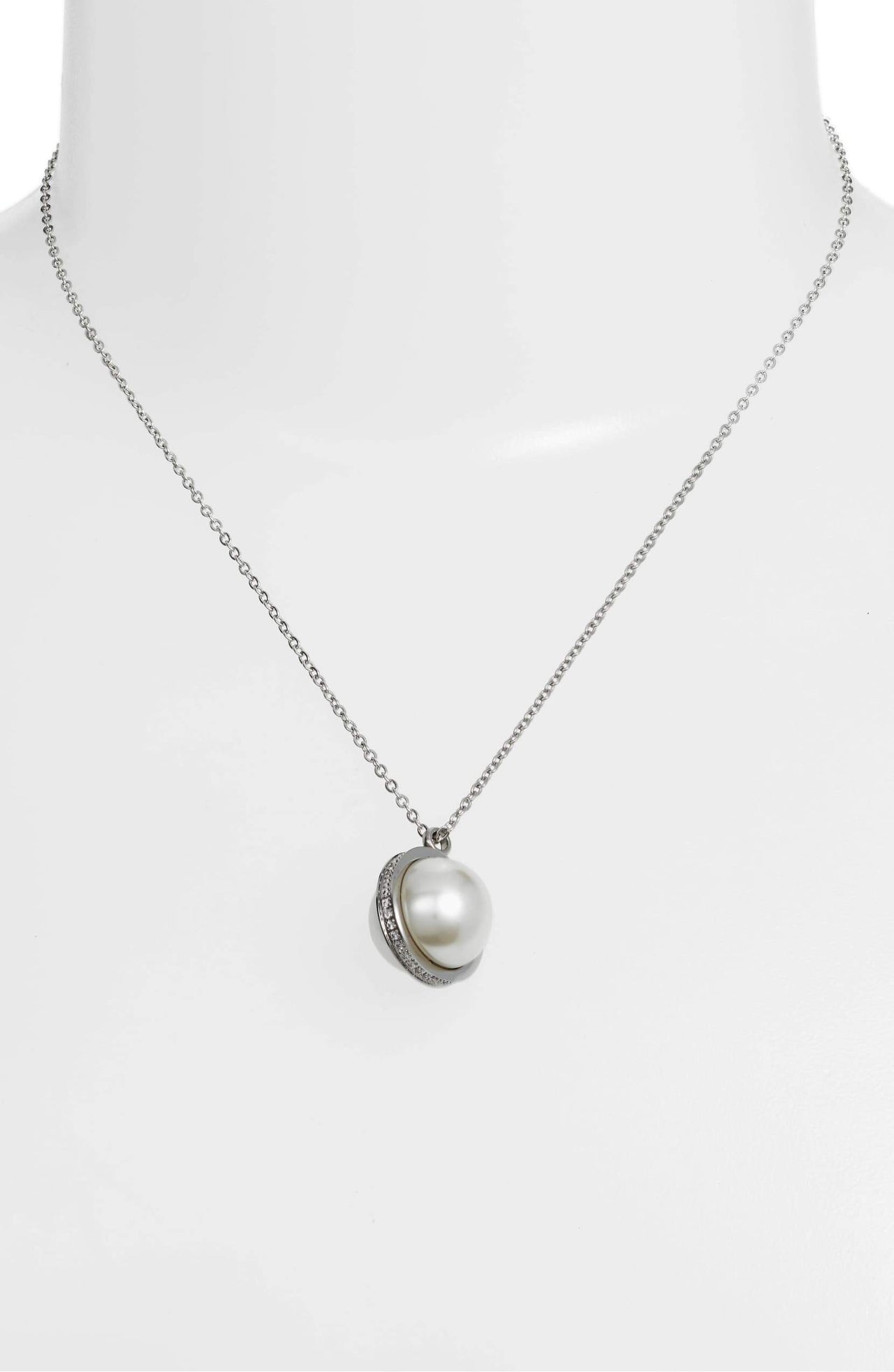 Knotty - Pearl Crystal Orbit Necklace - 3 FINISHES -