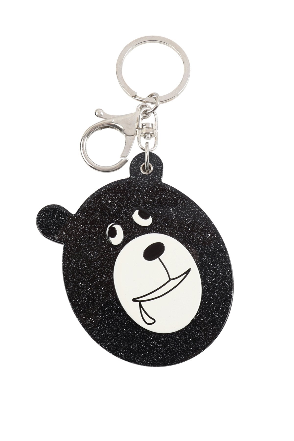 Riah Fashion - Black and Brown Assorted Drooly Bear With Mirror Keychain - 2 COLORS -