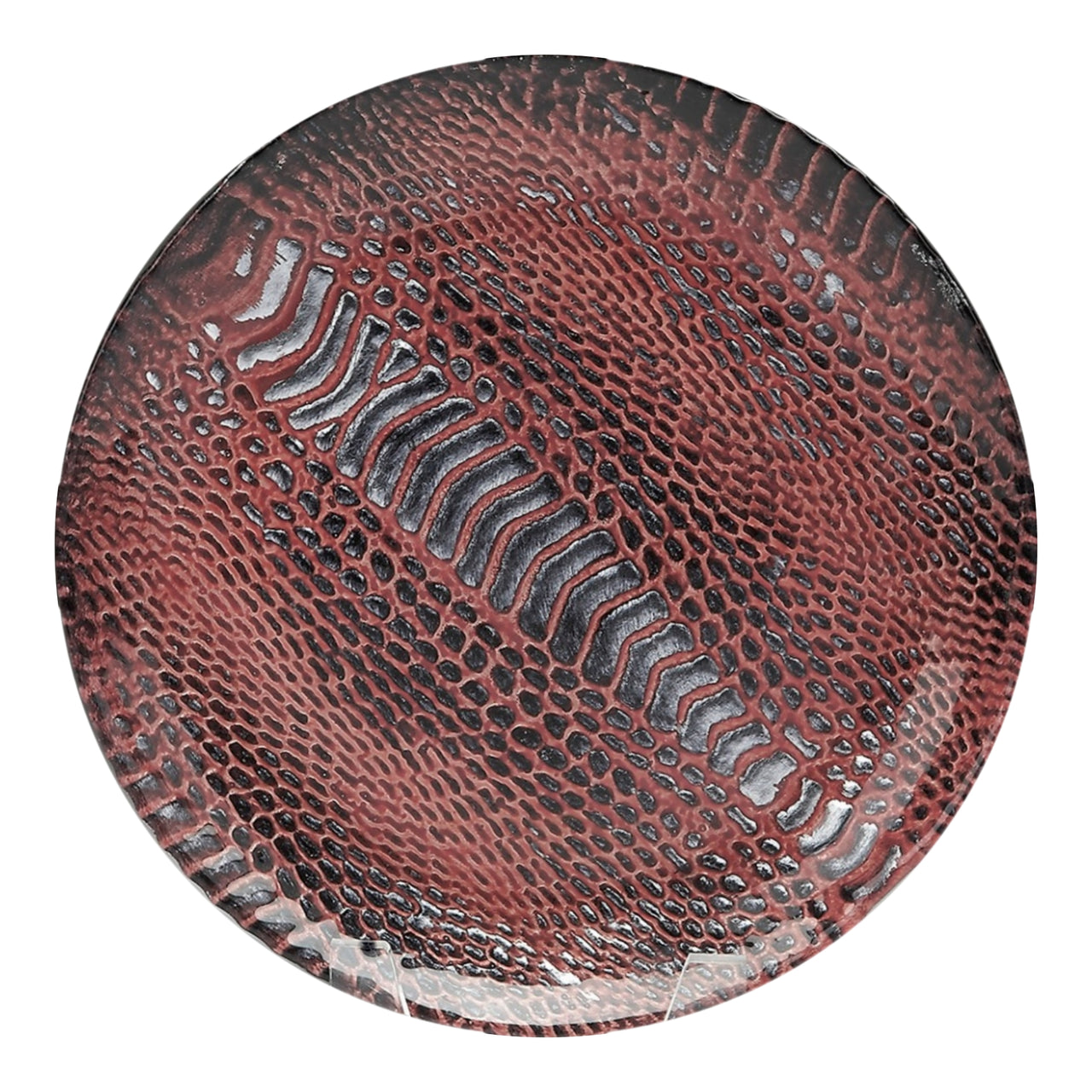 Set/4 SNAKESKIN 6.5" COGNAC CANAPE PLATES